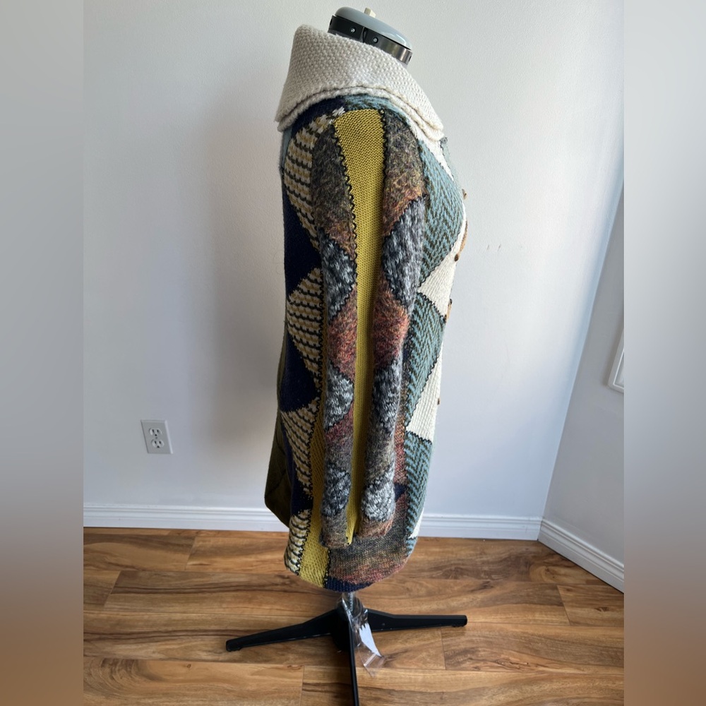 Anthropologie Patchwork Wool Alpaca Mohair blend Cardigan , - Picture 6 of 15